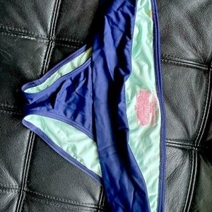 EXCELLENT Condition Foldover Bottom Swim Bottoms In Navy